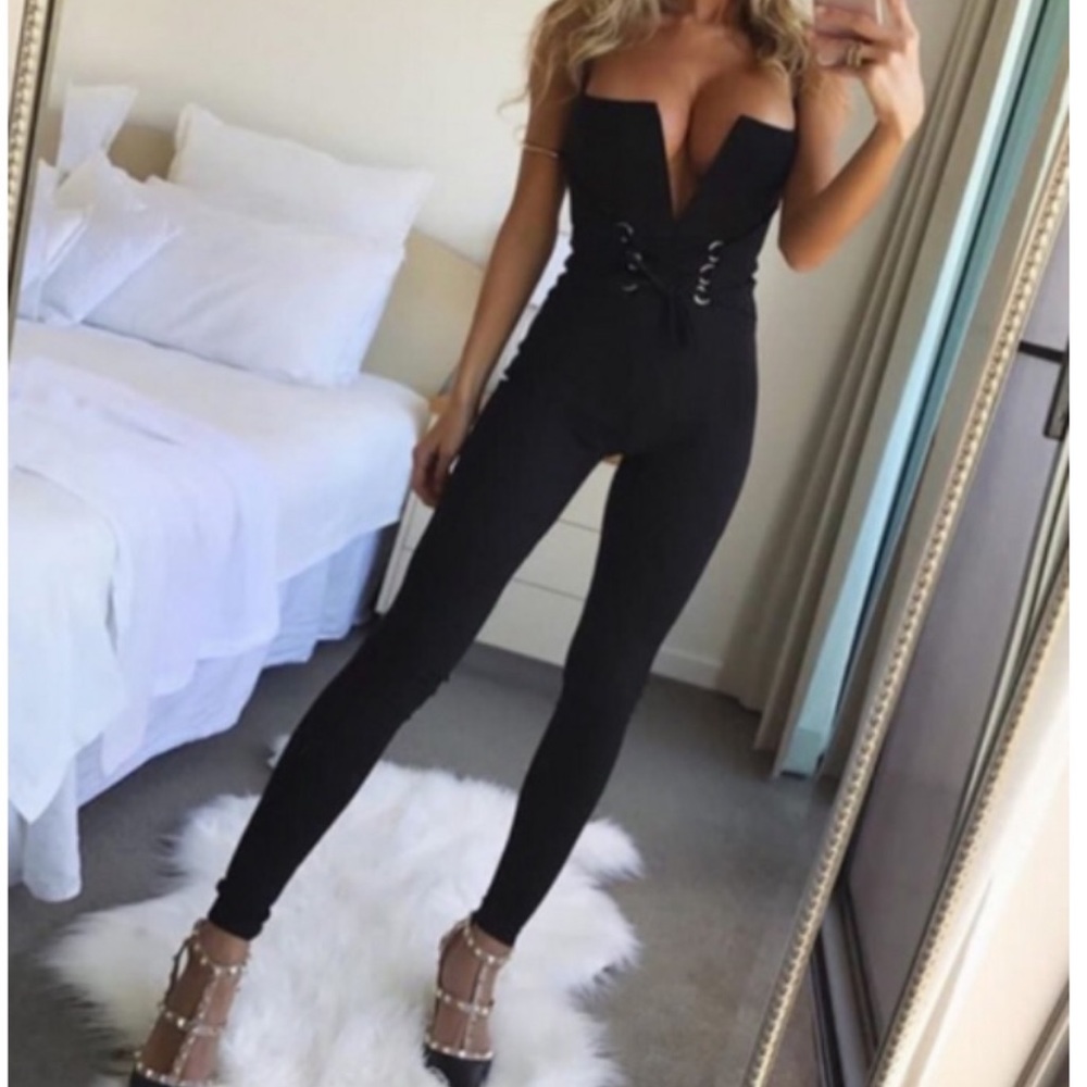 Black Bandage Jumpsuit - XS
